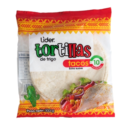 Tortilla De Taco Lider 10 Und/Paq