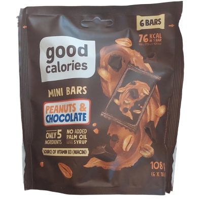 Mini Barritas Maní y Chocolate Good Calories 108 Gr