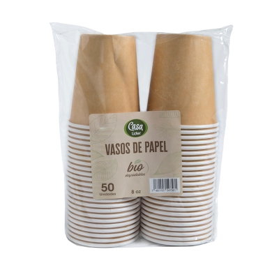 Vasos De Papel Lider 8 Onz.