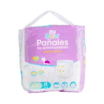 Pañal De Entrenamiento Lider Born XXG 18 Und/Paq