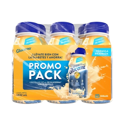 Suplemento Sabor Vainilla Glucerna 237 mL 6 Und/Paq