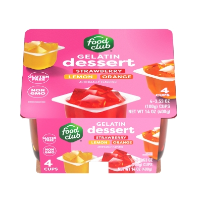 Gelatina Fresa Limon Naranja Food  4 Und/Paq
