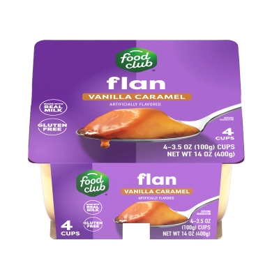 Flan de Vainilla Caramelo 14 oz 4 Und/Paq