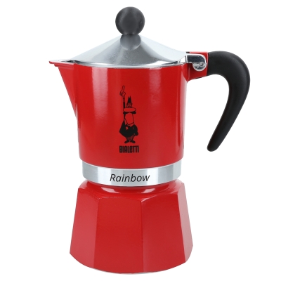 Cafetera Rainbow De Aluminio Roja 3 Tz
