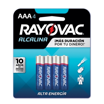Pila Alcalina AAA Rayovac 4 Und/Paq