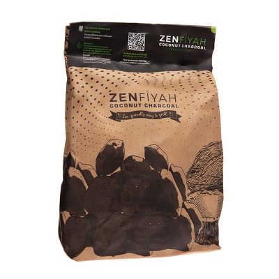 Carbón De Coco Ecológico Para BBQ Zenfiyah 2.25 Lb