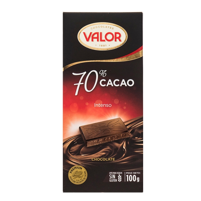 Chocolate Negro 70% Cacao Valor 100 Gr