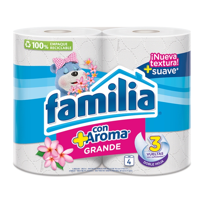 Papel Higiénico Grande Aroma Max Familia 4 Und/Paq