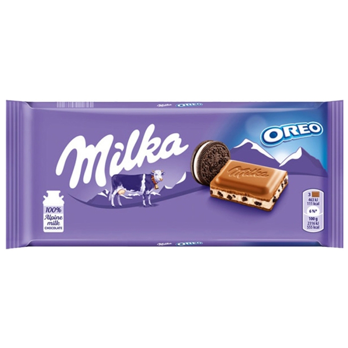 Barra De Chocolate Relleno De Oreo Milka 100 Gr
